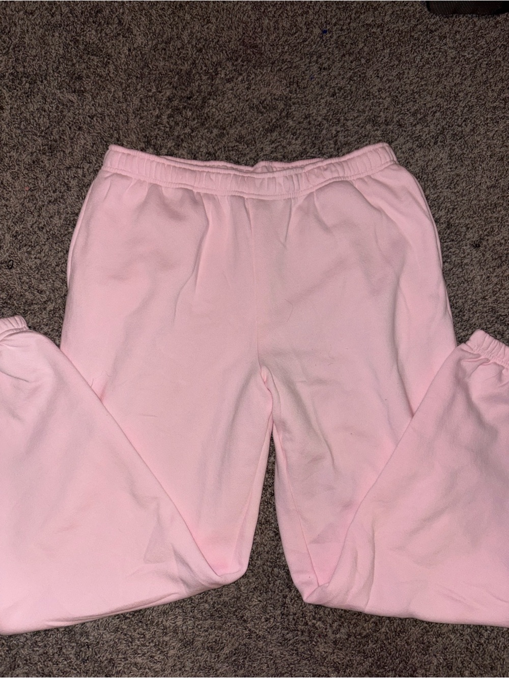Pink Elastic Waist Sweatpants